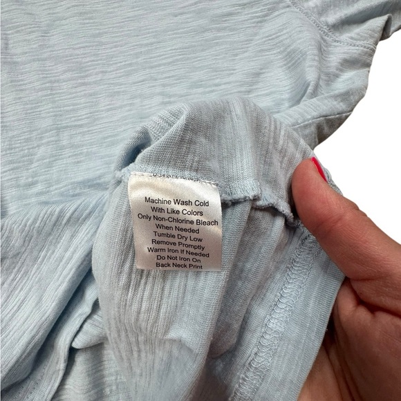 Joseph Abboud Shirt Mens XXL Cotton Henley Round Neck Button Blue Woven B212 - Picture 9 of 9